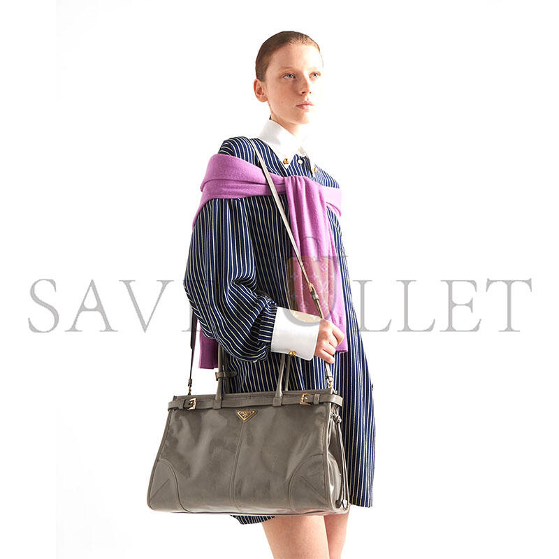 PRADA BONNIE LARGE LEATHER HANDBAG 1BA433 (38*24*12cm)